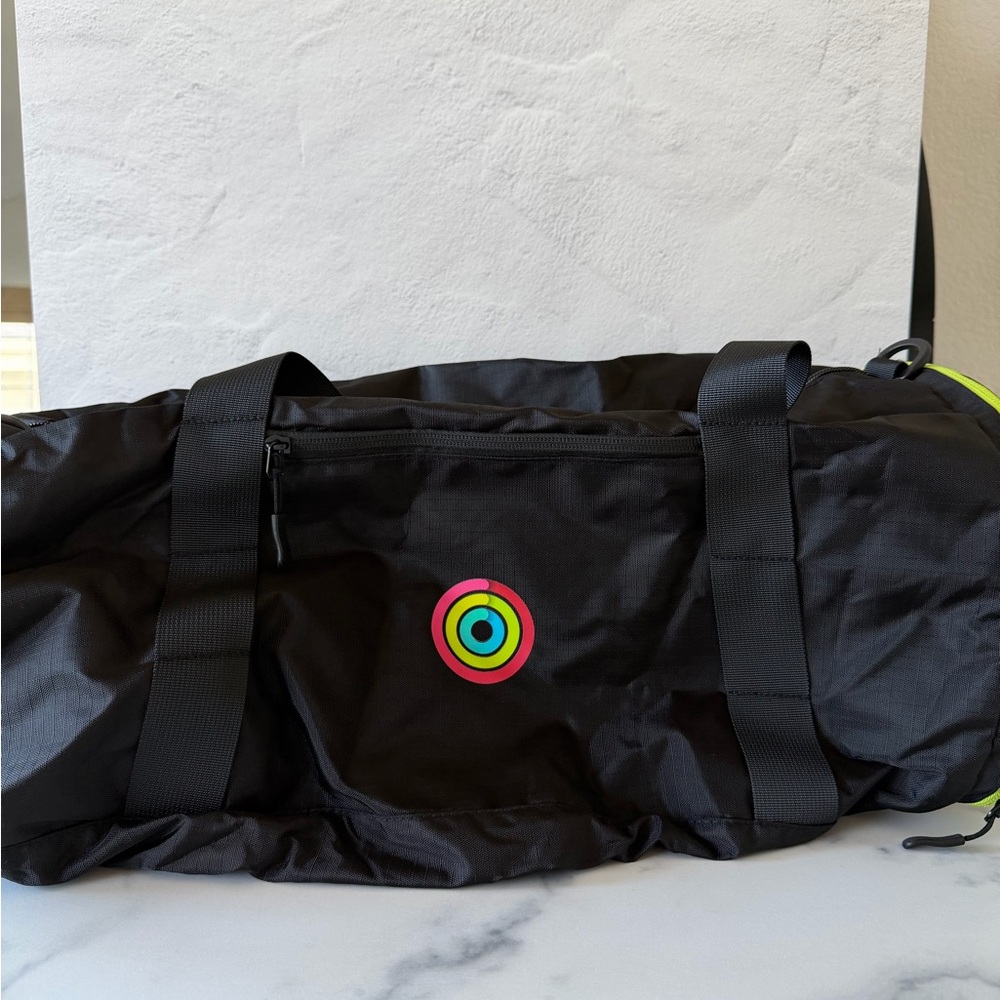 Apple Black Duffel Bag with Multicolor Logo